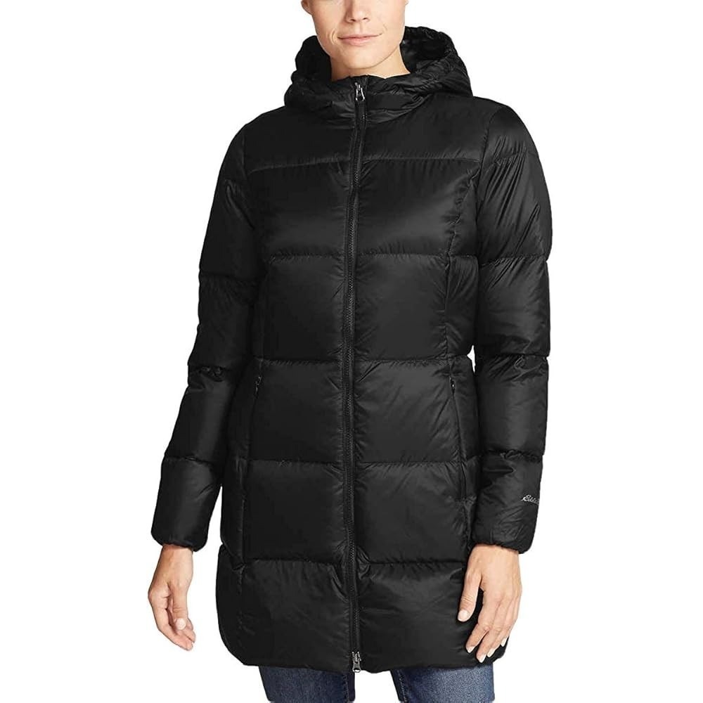 Eddie Bauer Luna Peak Down Parka Jacket Women's Small Black Puffer Coat EB550